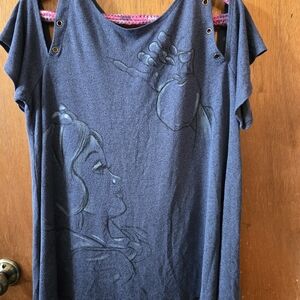 Women's Blue Graphic Top